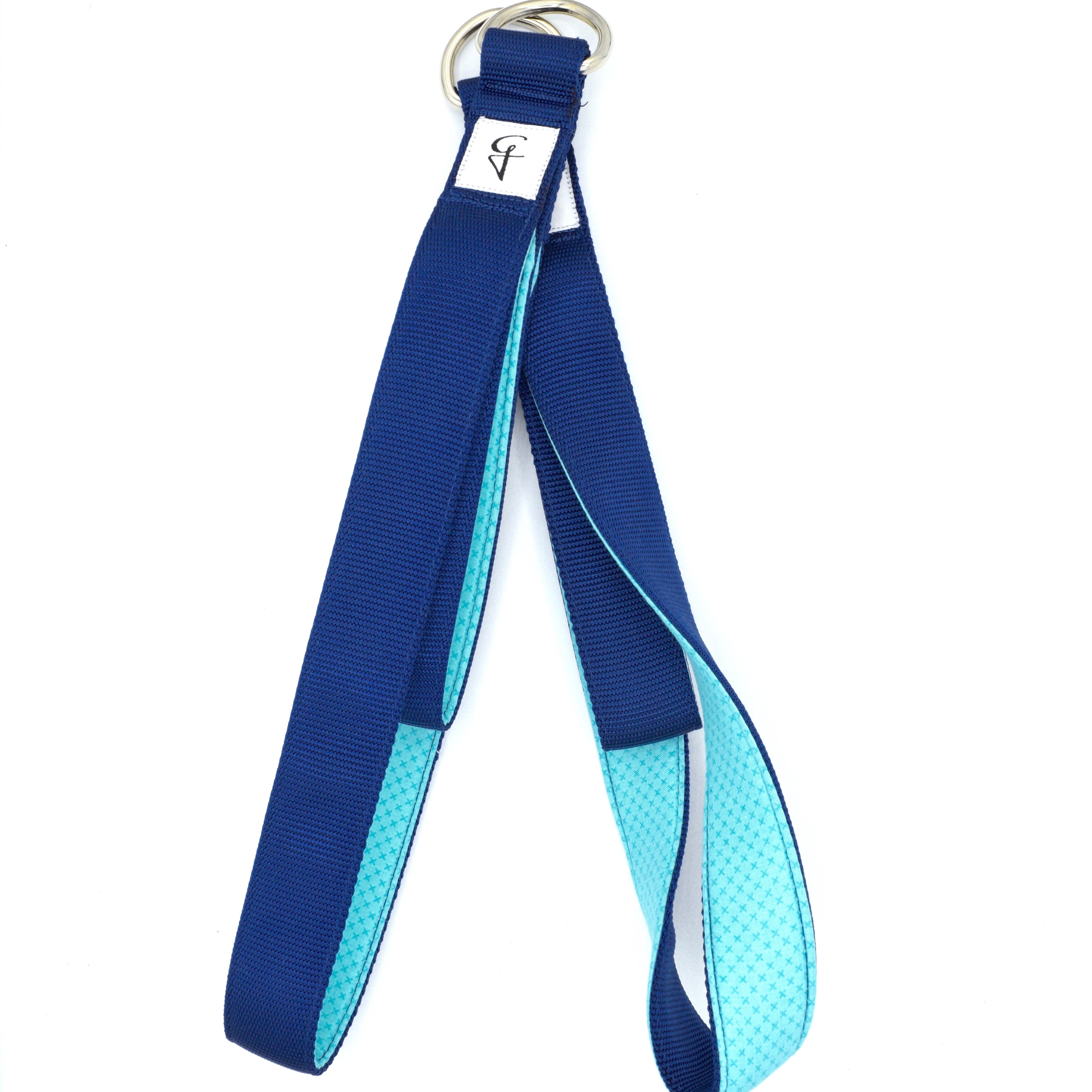 blue pilates straps reformer foot loops